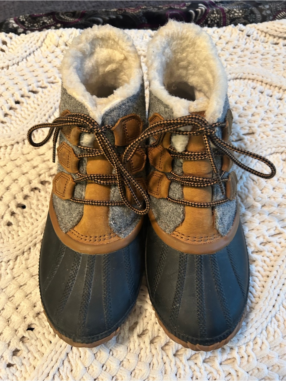 Sorel Women’s Waterproof Winter Boots in Navy, Gray & Brown